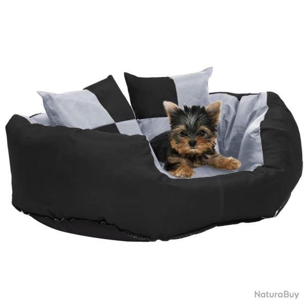 Coussin r�versible lavable pour chien Gris et noir 65x50x20 cm