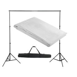 Syst&egrave;me de support de toile de fond 300 x 300 cm Blanc