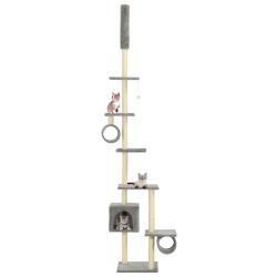 Arbre &agrave; chat avec griffoirs en sisal 260 cm Gris