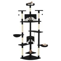 Arbre &agrave; chat avec griffoirs en sisal 203 cm noir et blanc