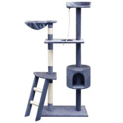 Arbre &agrave; chat avec griffoirs en sisal 150 cm Bleu fonc&eacute;