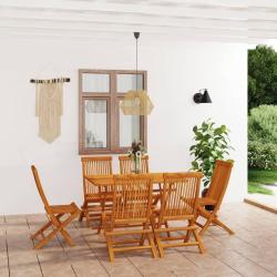 Ensemble &agrave; manger de jardin 7 pcs Bois de teck massif