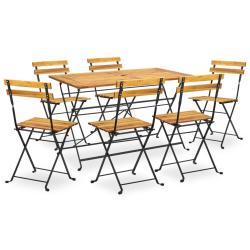Ensemble &agrave; manger d'ext&eacute;rieur pliable 7pcs Bois d'acacia solide