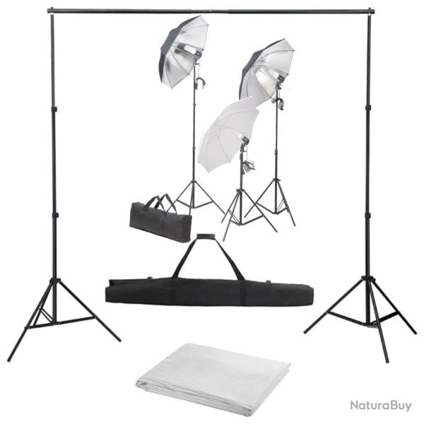 Kit de studio photo avec ensemble d'�clairage et toile de fond