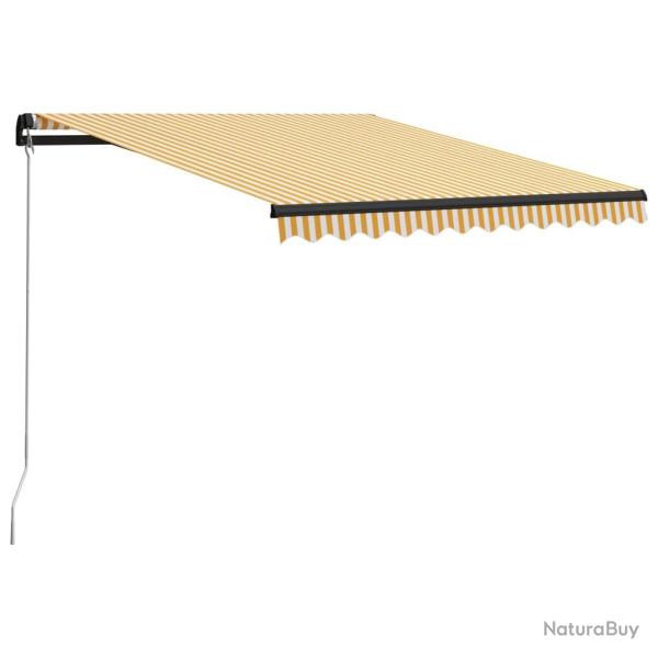 Auvent manuel r�tractable 300x250 cm Jaune et blanc