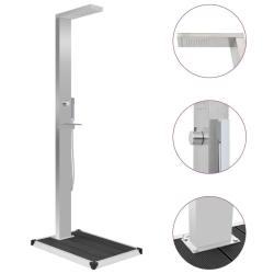 Douche d'ext&eacute;rieur avec receveur de douche WPC Acier inoxydable