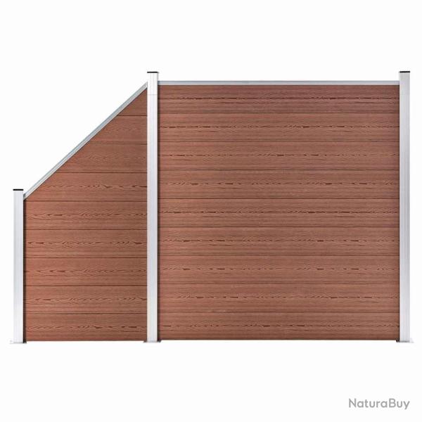 Ensemble de cl�ture WPC 1 Carr� + 1 Inclin� 273x186 cm Marron
