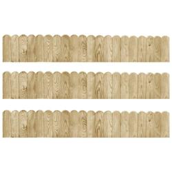 Rouleaux de bordure 3 pcs 120 cm bois de pin impr&eacute;gn&eacute;