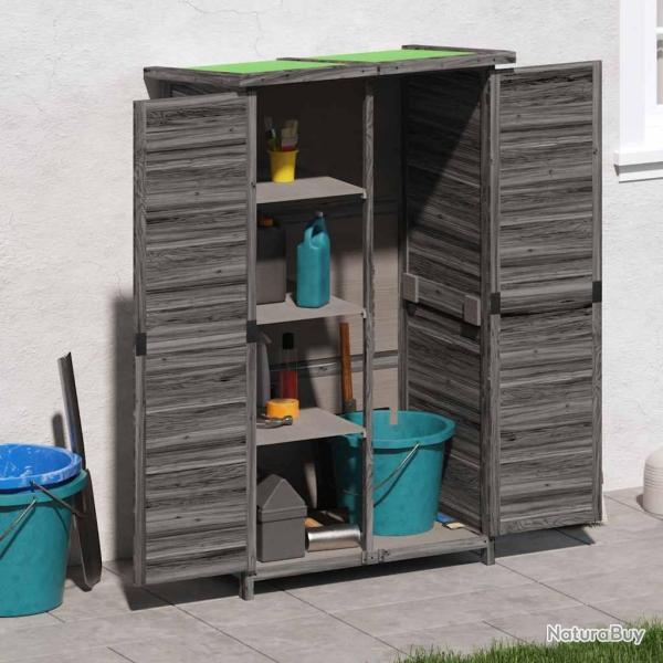 Abri � outils de jardin gris 83x57x140 cm bois massif pin