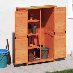 Abri &agrave; outils de jardin marron 83x57x140 cm bois massif pin