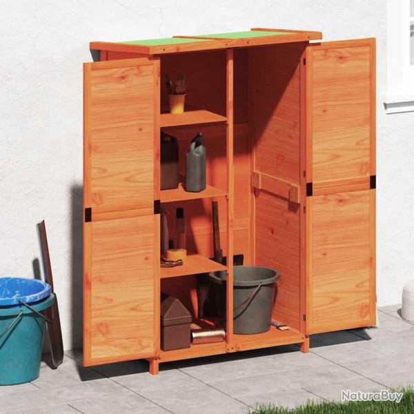 Abri � outils de jardin marron 83x57x140 cm bois massif pin