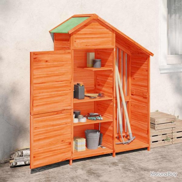 Abri � outils de jardin marron 120x53,5x170 cm bois massif pin