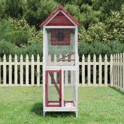 Maison &agrave; oiseaux moka 60x58,5x160 cm bois massif de pin