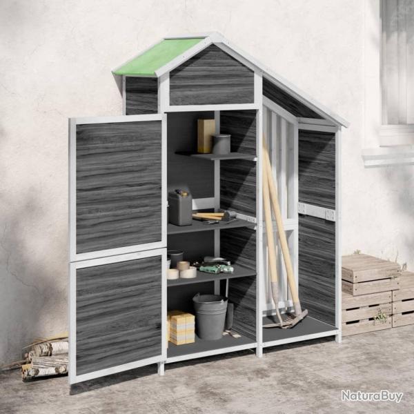 Abri � outils de jardin gris 120x53,5x170 cm bois massif pin