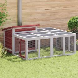 Clapier moka 144x123x67,5 cm bois de pin massif