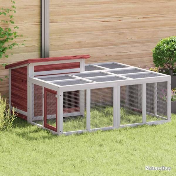 Clapier moka 144x123x67,5 cm bois de pin massif