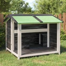 Chenil gris 96x87x80,5 cm bois de pin solide