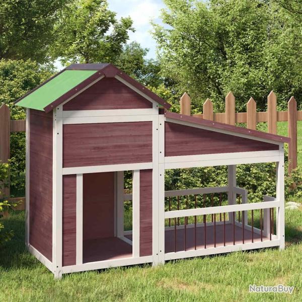 Chenil moka 143x60,5x109 cm bois de pin solide