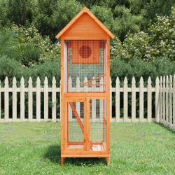 Maison &agrave; oiseaux marron 60x58,5x160 cm bois massif de pin