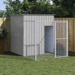 Niche pour chien avec cour gris clair 165x251x181 cm