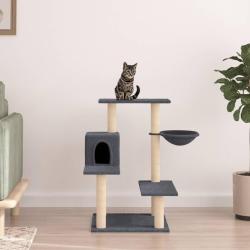 Arbre &agrave; chat avec griffoirs en sisal gris fonc&eacute; 82,5 cm