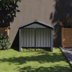 Niche pour chien avec toit noir 117x103x102 cm acier galvanis&eacute;