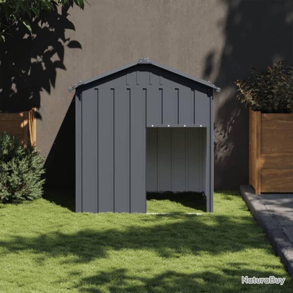 Niche pour chien avec toit anthracite acier galvanis�