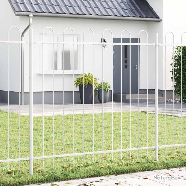 Cl�ture de jardin 3 pcs Gris 5,1 x 1,2 m Acier rev�tu de poudre