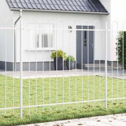 Cl&ocirc;ture de jardin 2 pcs Blanc 3,4 x 1 m Acier rev&ecirc;tu de poudre