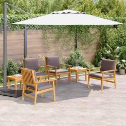 Ensemble de canap&eacute; de jardin 6 pcs Marron Bois d'Acacia Massif