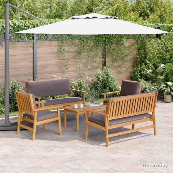 Ensemble de canap� de jardin 5 pcs Marron Bois d'Acacia Massif