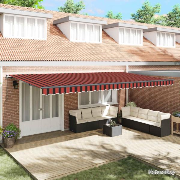 Auvent R�tractable orange et marron 600 � 300 cm