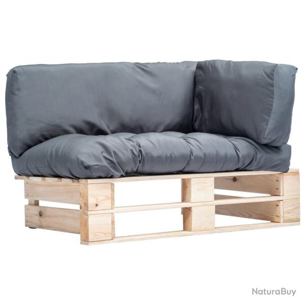 Canap� de jardin palette avec coussins gris Pin�de