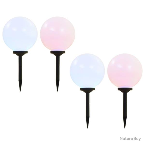 Lampes solaires sph�riques LED de jardin 4 pcs 30 cm RVB