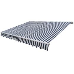 Auvent pliable motoris&eacute; 400 cm Bleu/blanc