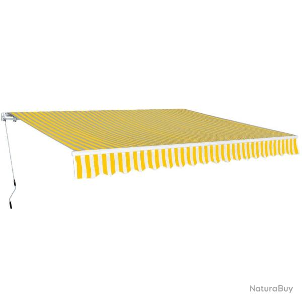 Auvent pliable manuel 400 cm Jaune/blanc