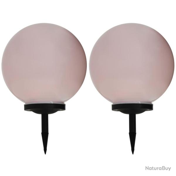 Lampes solaires sph�riques LED de jardin 2 pcs 40 cm RVB