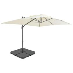Parasol de jardin avec base portable sable