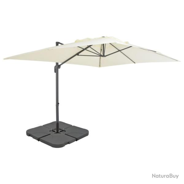 Parasol de jardin avec base portable sable