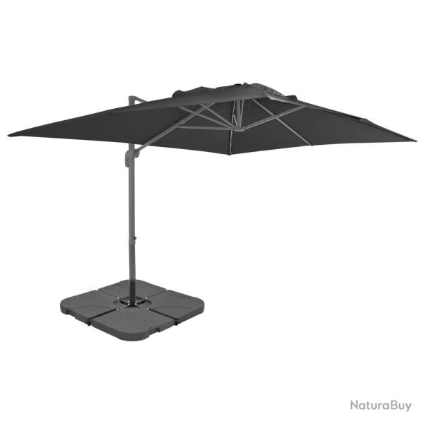 Parasol de jardin avec base portable anthracite
