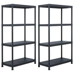 &Eacute;tag&egrave;res de rangement 2 pcs Noir 60x30x138 cm Plastique
