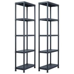 &Eacute;tag&egrave;res de rangement 2 pcs Noir 125 kg 60x30x180 cm Plastique