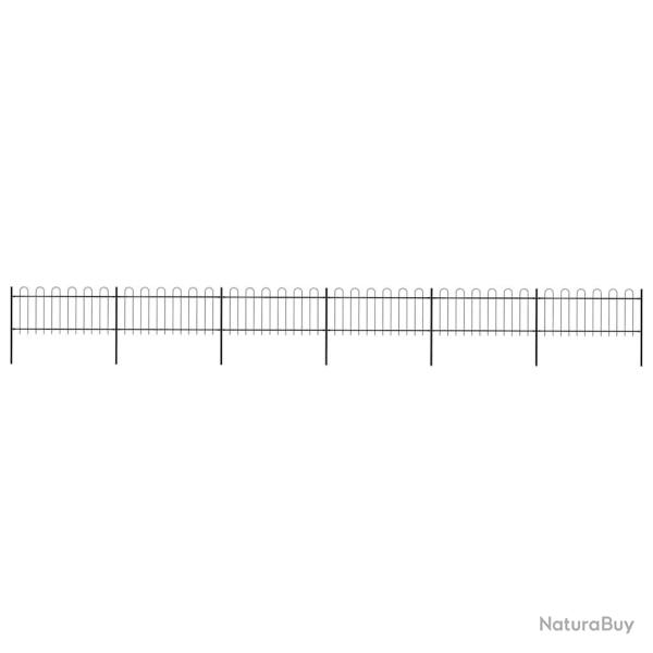 Cl�ture de jardin avec arceau en acier 1070 x 80 cm Noir