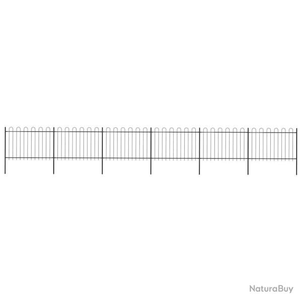 Cl�ture de jardin avec arceau en acier 1070 x 120 cm Noir