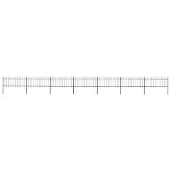 Cl&ocirc;ture de jardin avec arceau en acier 1248 x 80 cm Noir