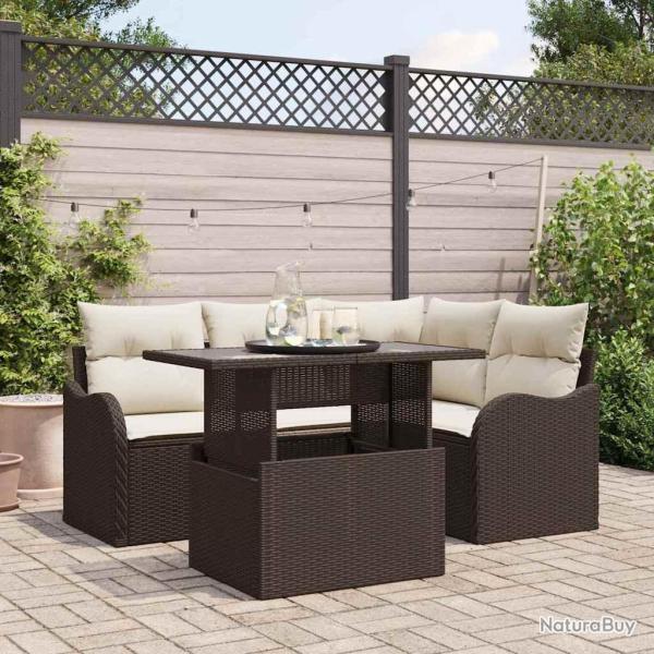 Ensemble de repas ext�rieur 5 pcs Marron Poly rotin