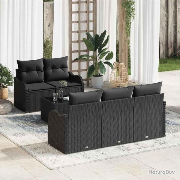 Ensemble de canap� de jardin Noir polyrotin