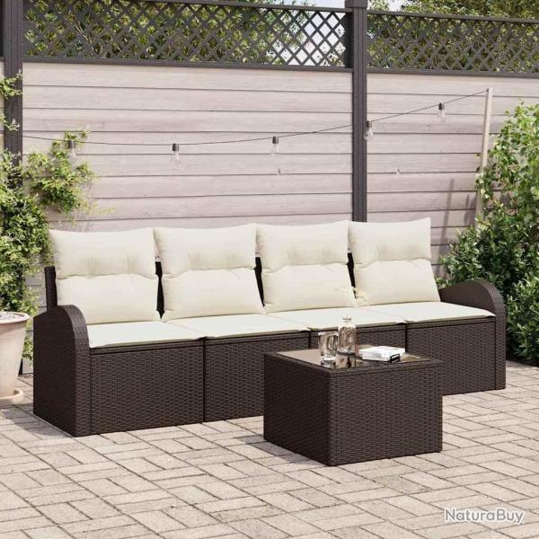 Ensemble de canap� de jardin Marron 55 x 55 x 37 cm polyrotin
