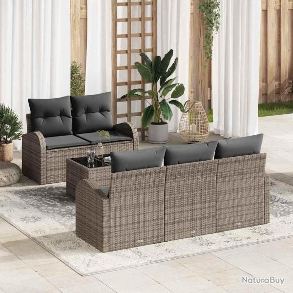Ensemble de canap� de jardin Gris 55 x 55 x 37 cm polyrotin
