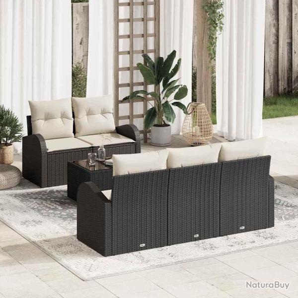 Ensemble de canap� de jardin Noir 55 x 55 x 37 cm polyrotin